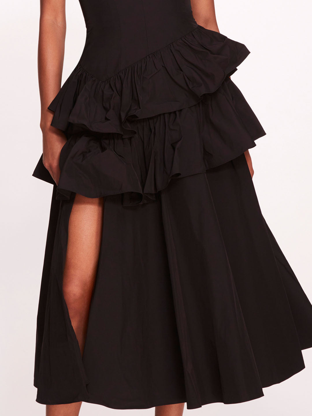 Taffeta Tiered Midi Dress | Marchesa