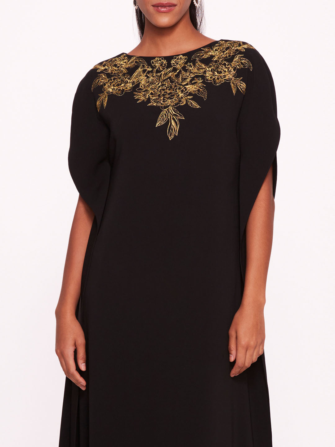 Embroidered Crepe Kaftan | Marchesa