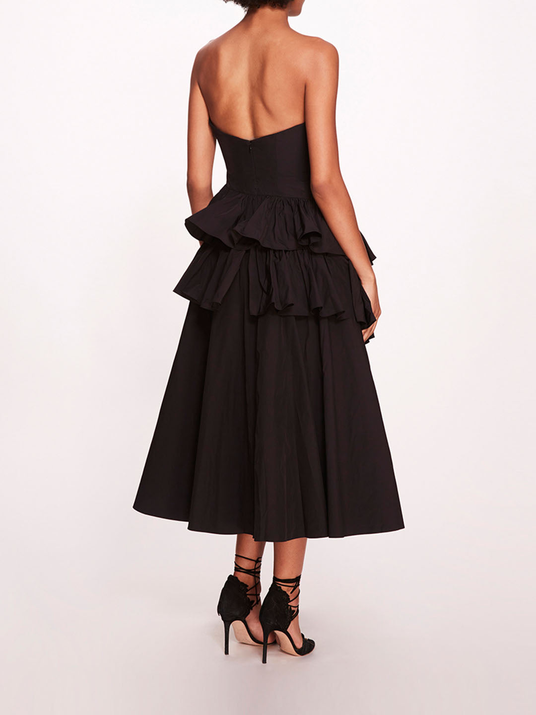 Taffeta Tiered Midi Dress | Marchesa