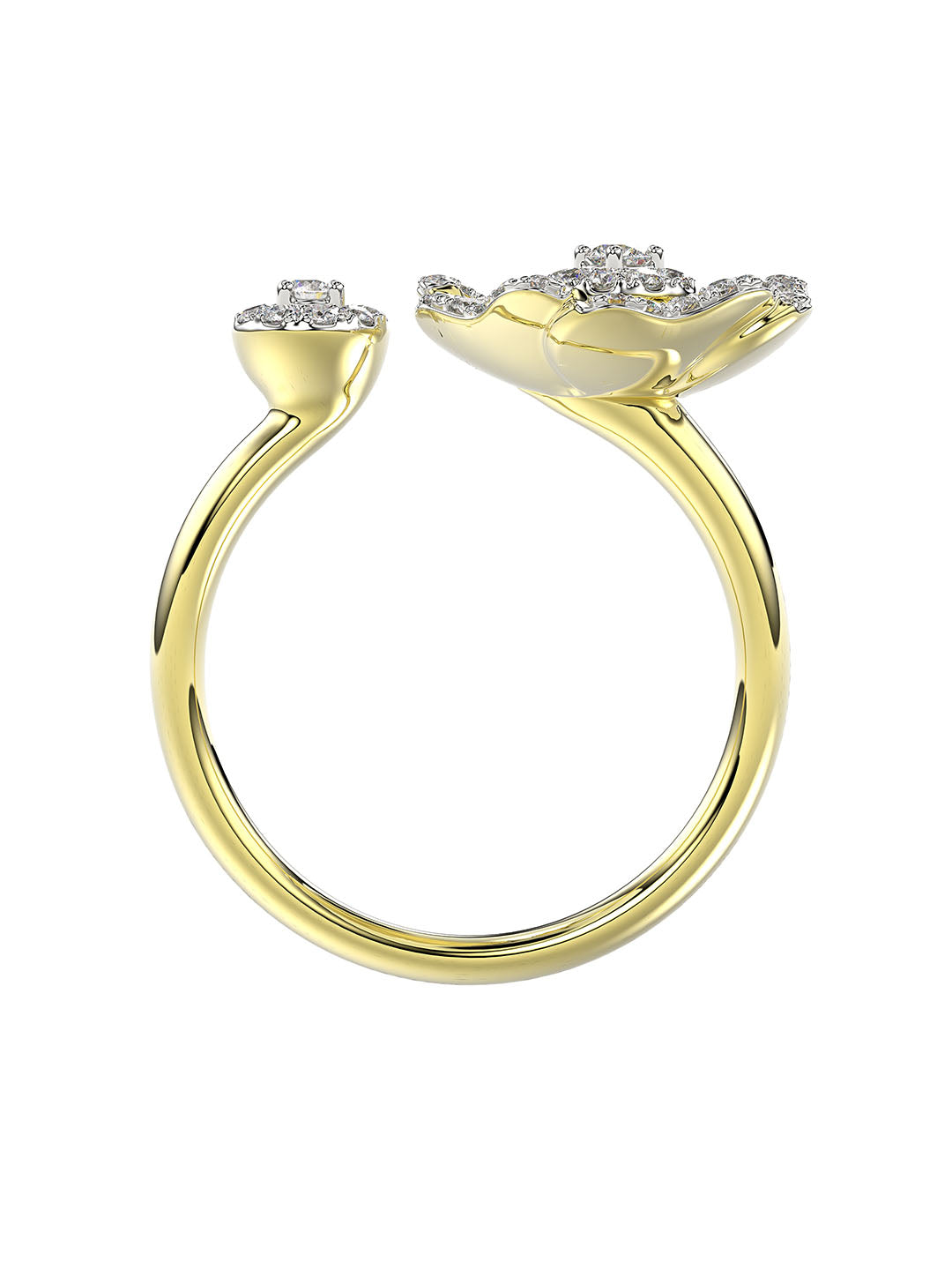 Halo Flower Yellow Gold Ring | Marchesa