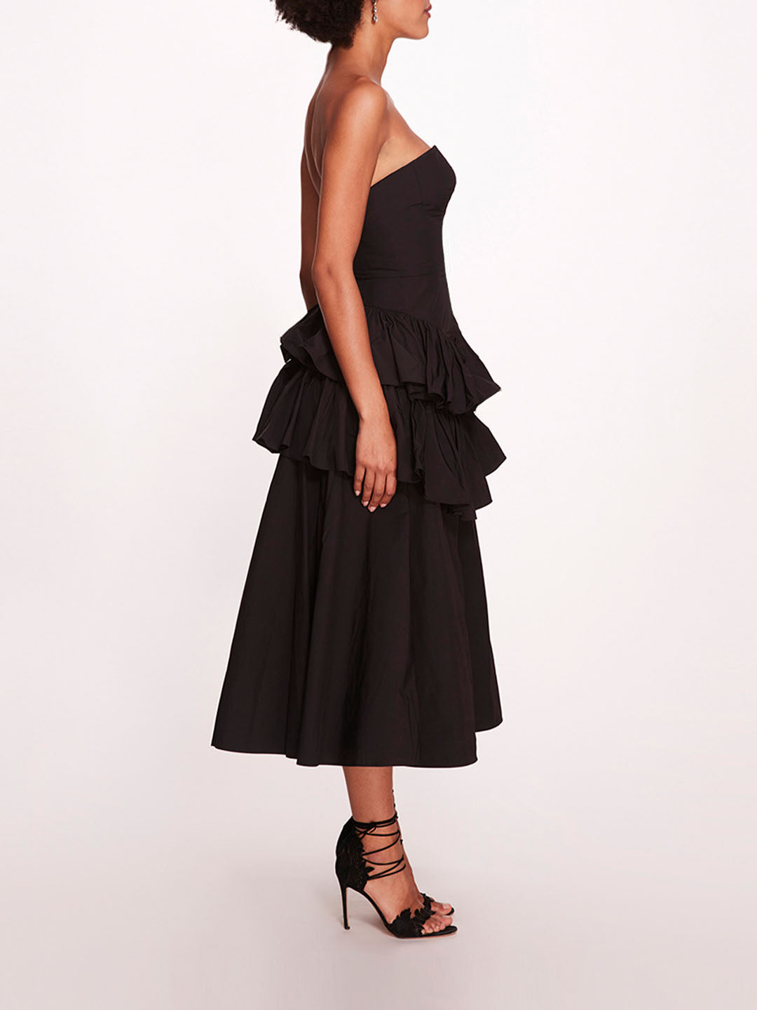 Taffeta Tiered Midi Dress | Marchesa