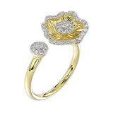 Halo Flower Yellow Gold Ring | Marchesa