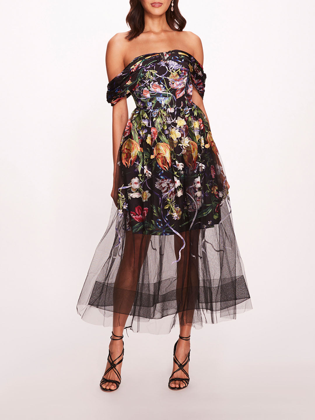 Ribbons Midi Dress | Marchesa