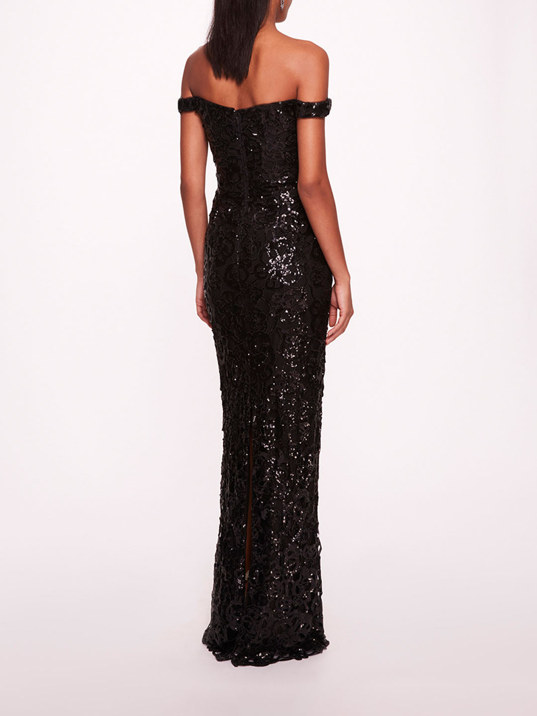 Organic Neckline Sequin Gown | Marchesa