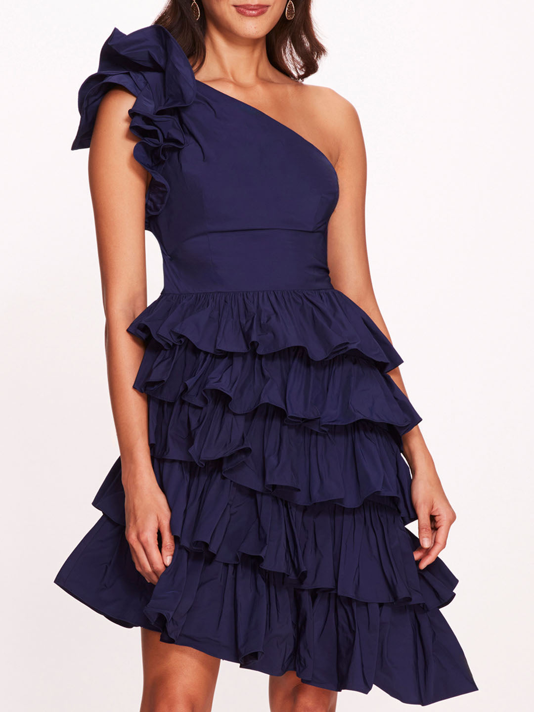 Taffeta Tiered Mini Dress | Marchesa