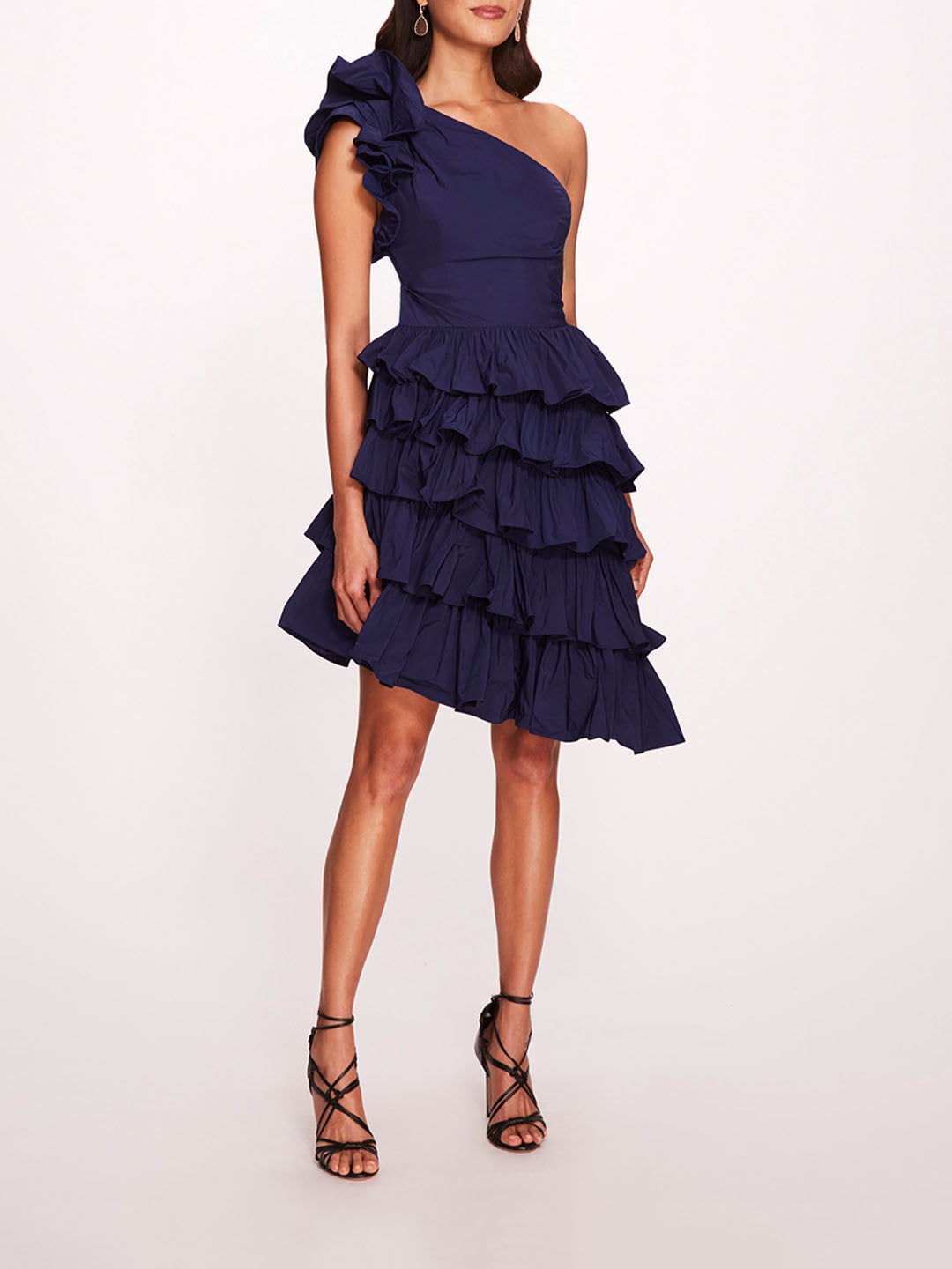 Taffeta Tiered Mini Dress | Marchesa