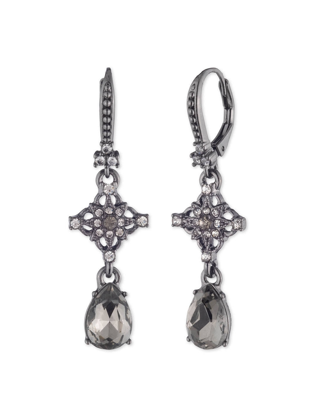 Black Lace Stone Drop Earring | Marchesa