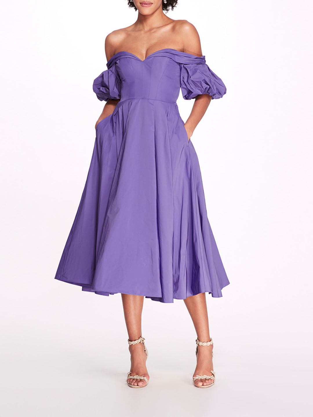 Off Shoulder Taffeta Bubble Dress | Marchesa