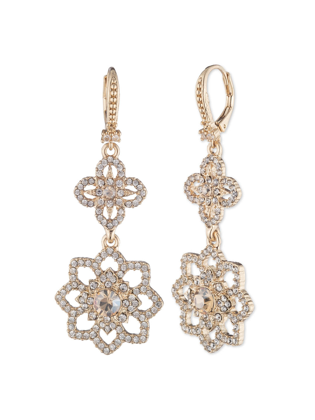 Gold Lace Double Drop Earring | Marchesa