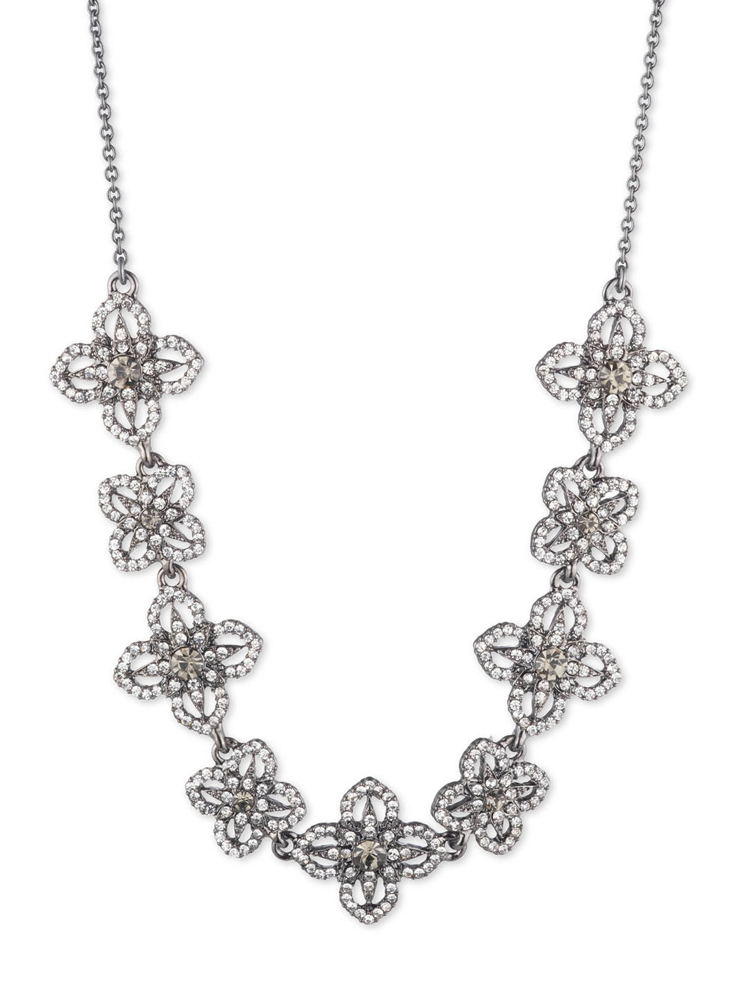 Black Lace Floral Necklace | Marchesa