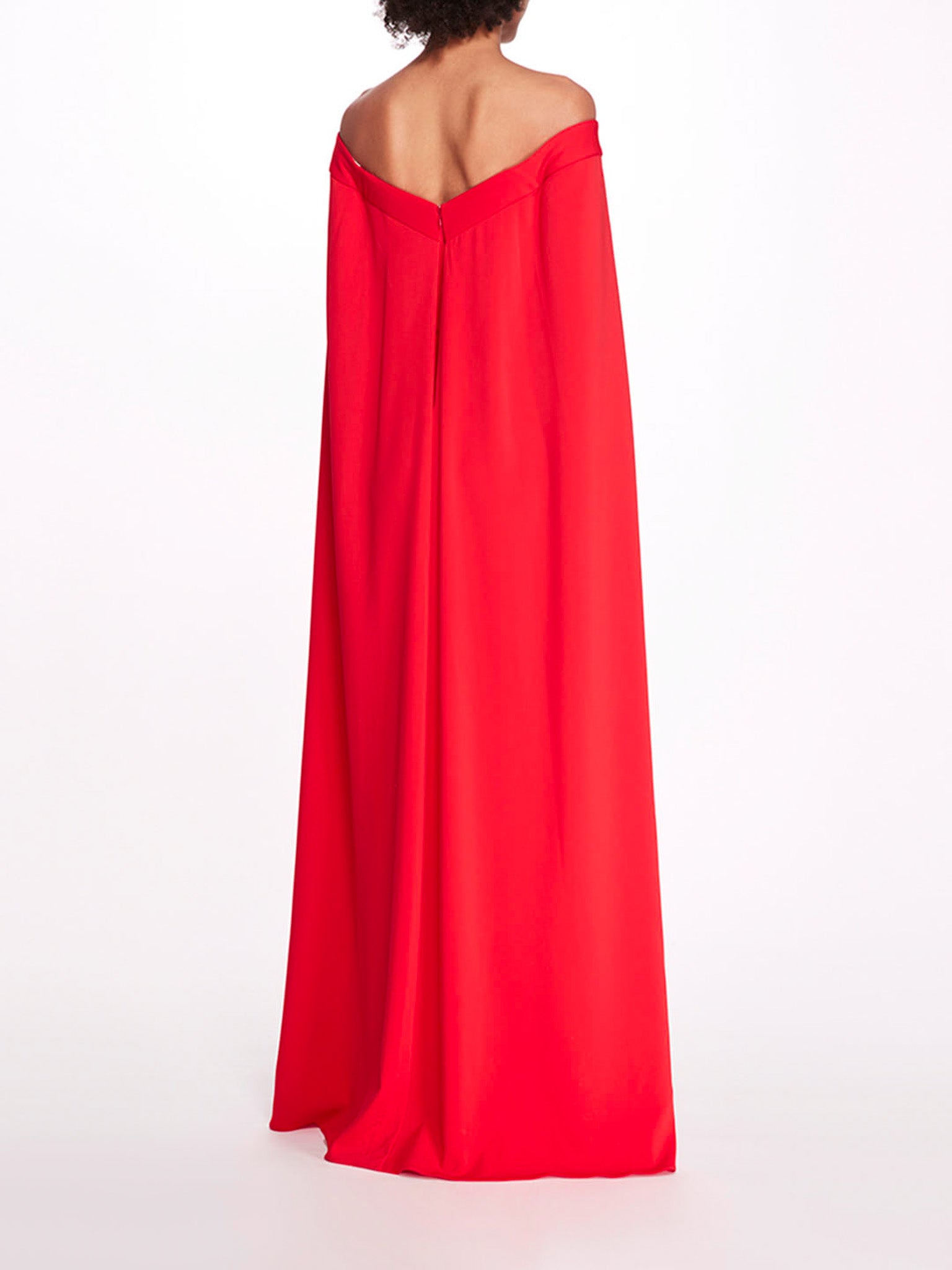 Off Shoulder Caped Column Gown | Marchesa