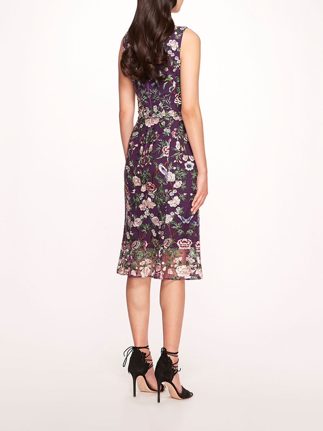 Botanical Embroidered Midi Dress | Marchesa