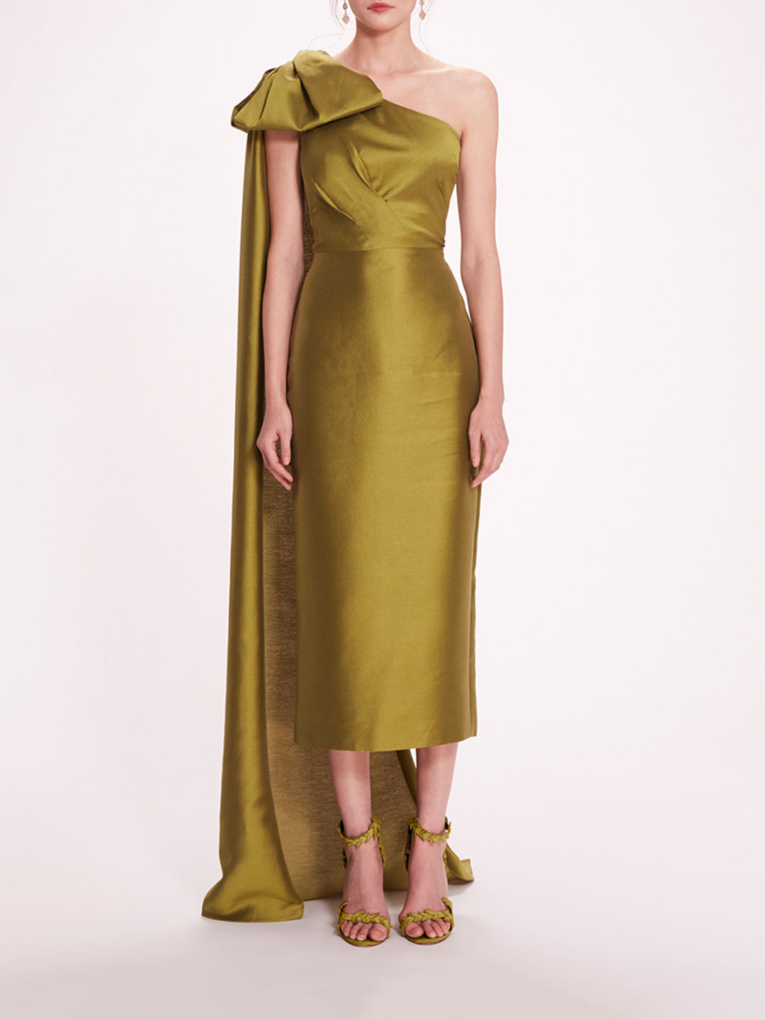 Silk Mikado Midi Dress | Marchesa