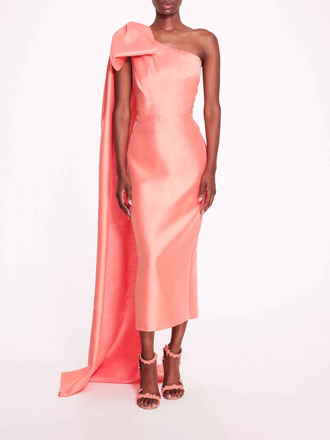 Silk Mikado Midi Dress | Marchesa