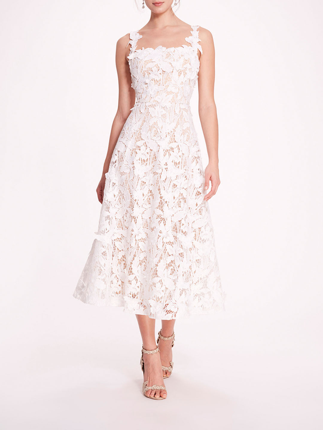 Organic Lace Midi Dress | Marchesa