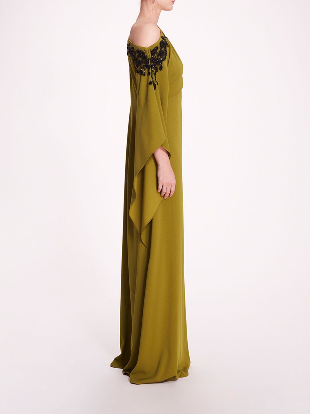 Embroidered Draped Kaftan | Marchesa