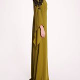 Embroidered Draped Kaftan | Marchesa