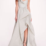 Cloque Draped Gown | Marchesa