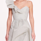 Cloque Draped Gown | Marchesa