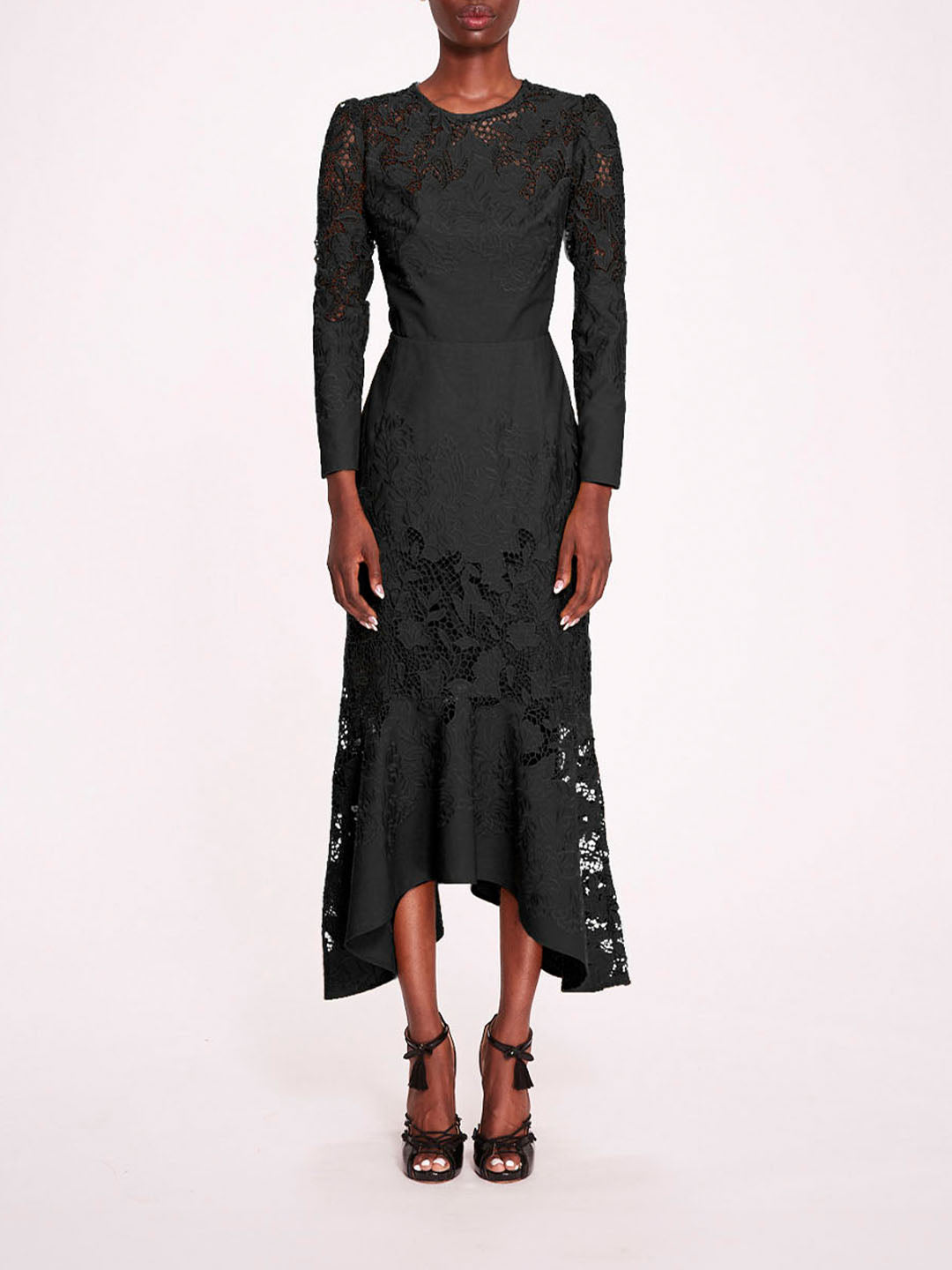 Linen Lace Maxi Dress | Marchesa