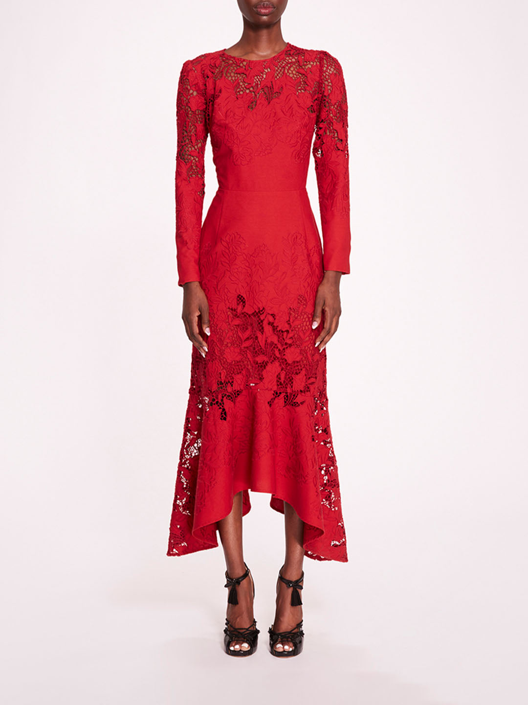 Linen Lace Maxi Dress | Marchesa