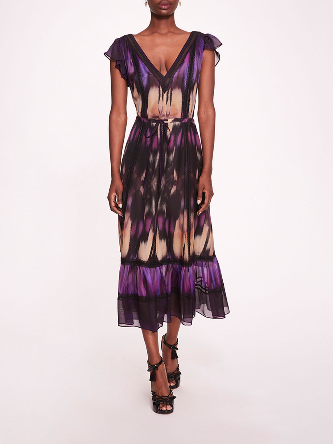 Abstract Viscose Midi Dress | Marchesa