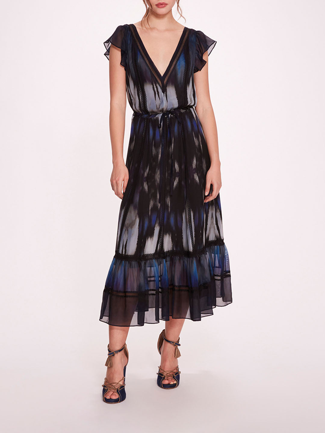 Abstract Viscose Midi Dress | Marchesa