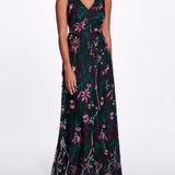 Keyhole Back Floral Gown | Marchesa