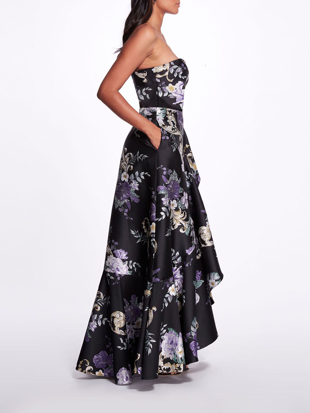 Sheer Cut Out Floral Gown | Marchesa