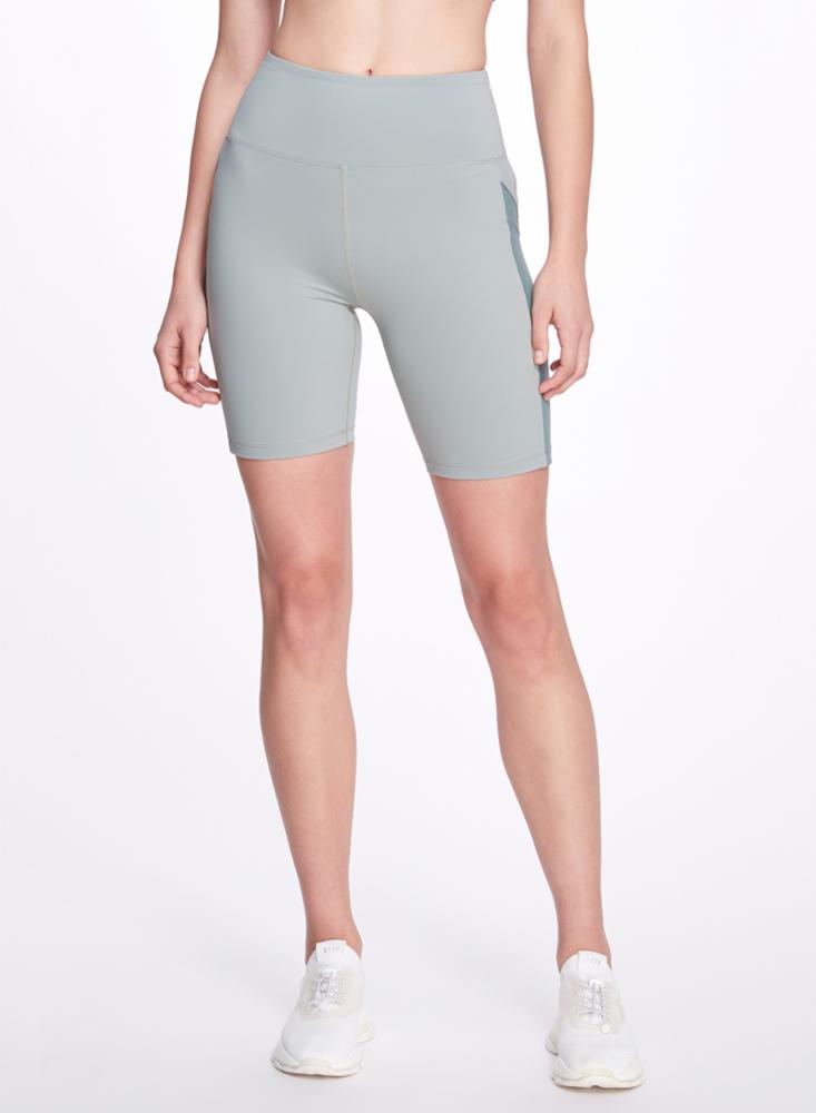 Athleisure Biker Short With Side Mesh Detail. - SAGE | Marchesa