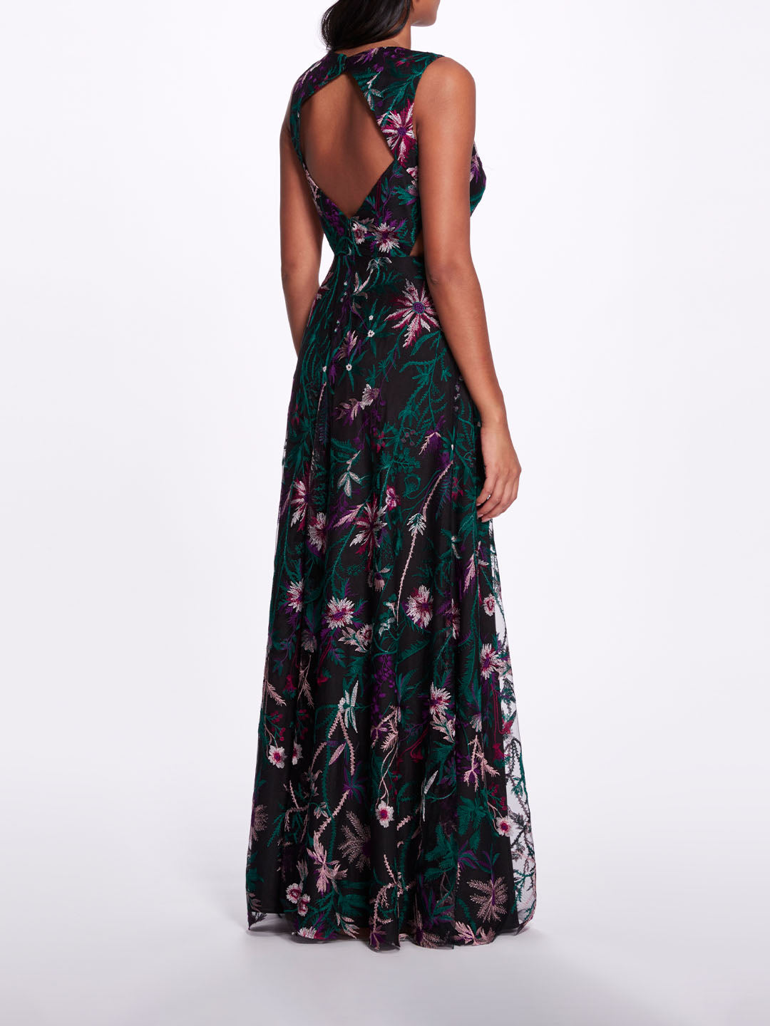 Keyhole Back Floral Gown | Marchesa