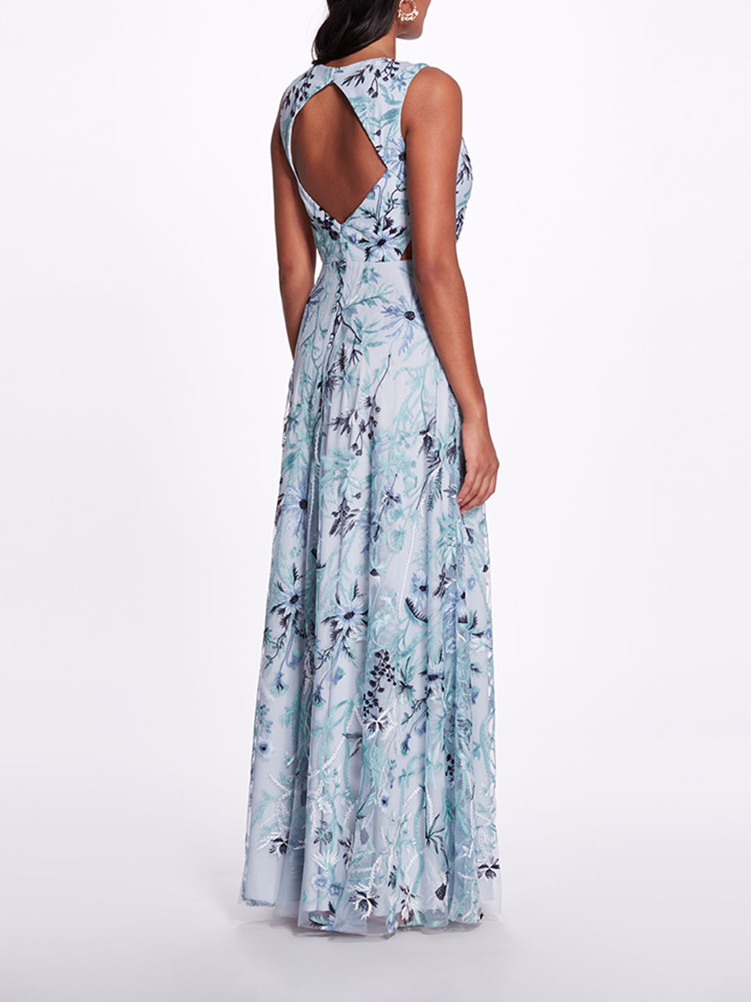 Keyhole Back Floral Gown | Marchesa