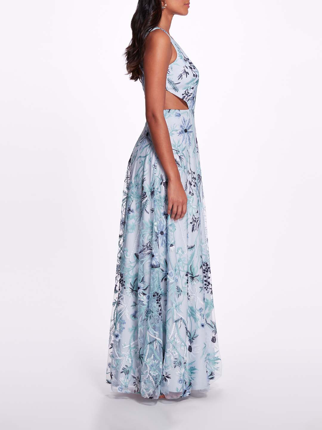 Keyhole Back Floral Gown | Marchesa