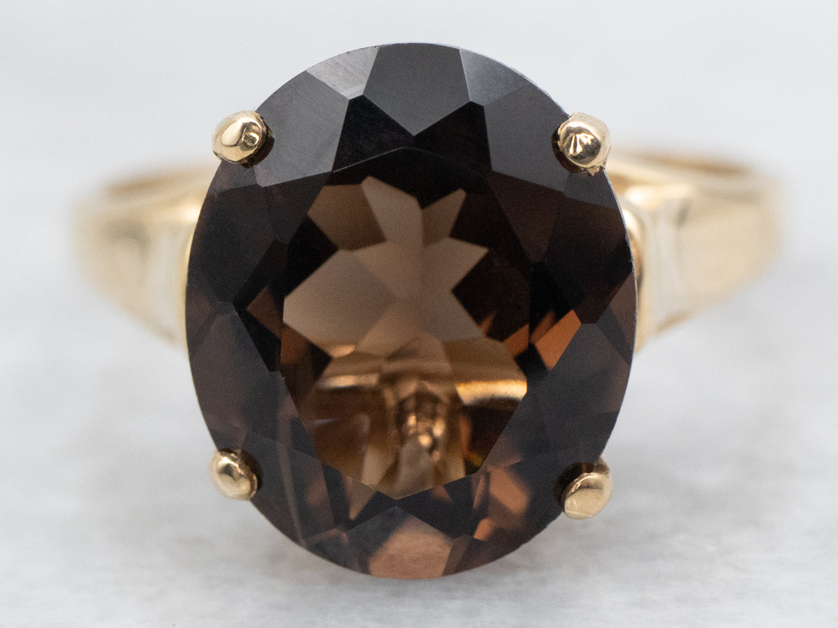 Classic Smoky Quartz Solitaire Ring