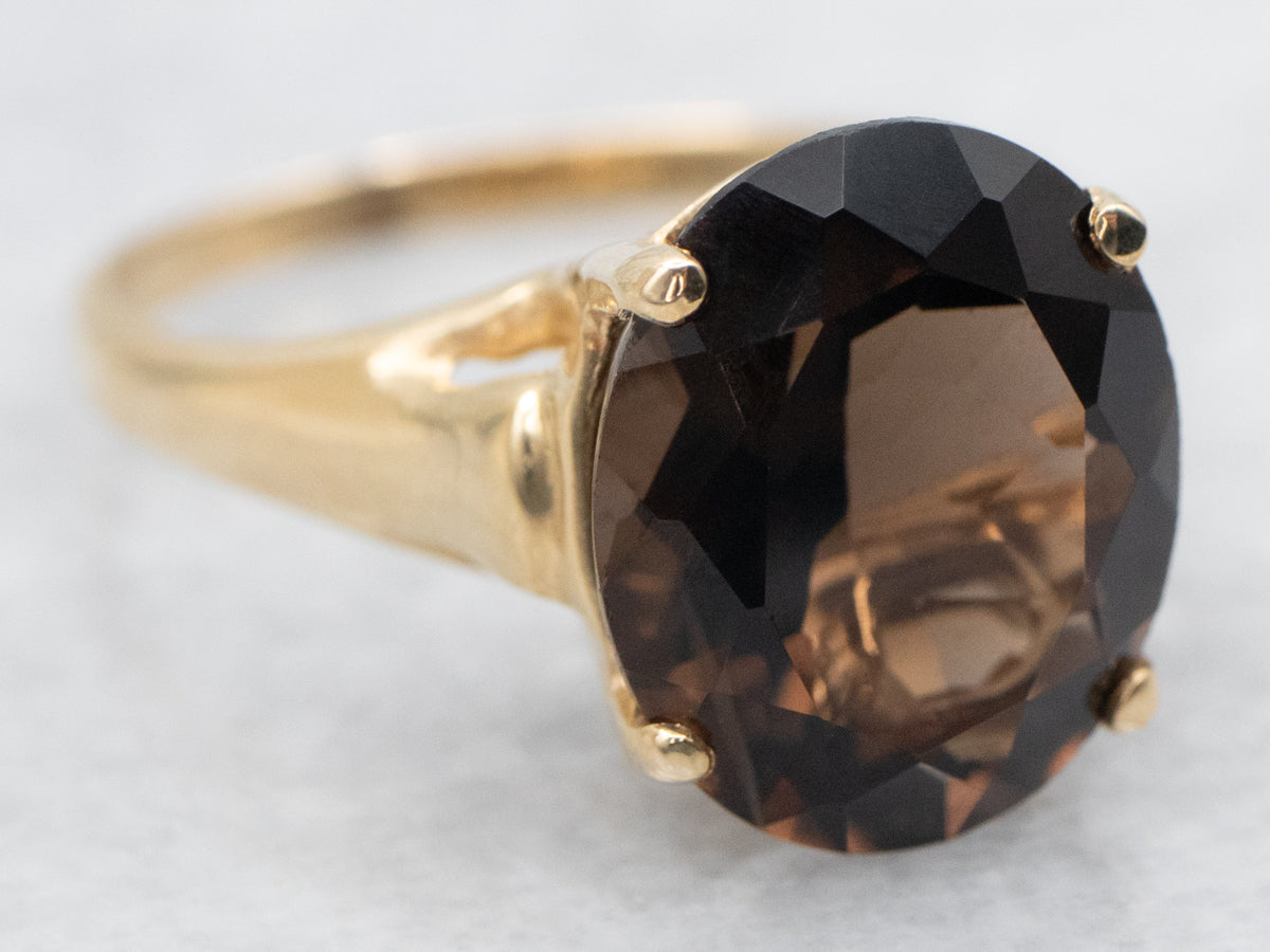 Classic Smoky Quartz Solitaire Ring