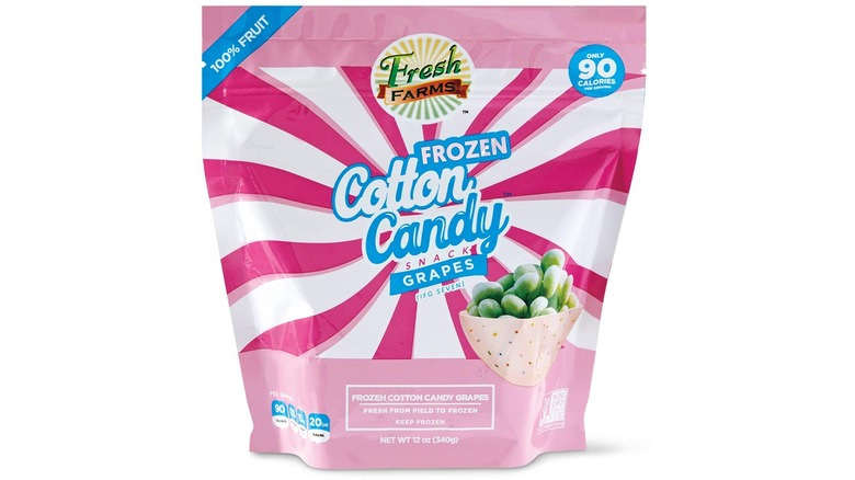 Bag of Aldi frozen Cotton Candy grapes