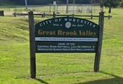 The sign at Worcester's Great Brook Valley Playground.