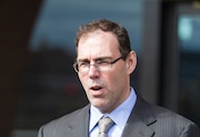 Hank Brennan, criminal defense lawyer for Boston gangster Whitey Bulger speaks to media outside the John Joseph Moakley United States Courthouse on April 30, 2015 in Boston, Massachusetts. (Photo by Scott Eisen/Getty Images)