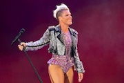 Pink performs on Saturday, Aug. 12, 2023, at Wrigley Field in Chicago. (Photo by Rob Grabowski/Invision/AP)