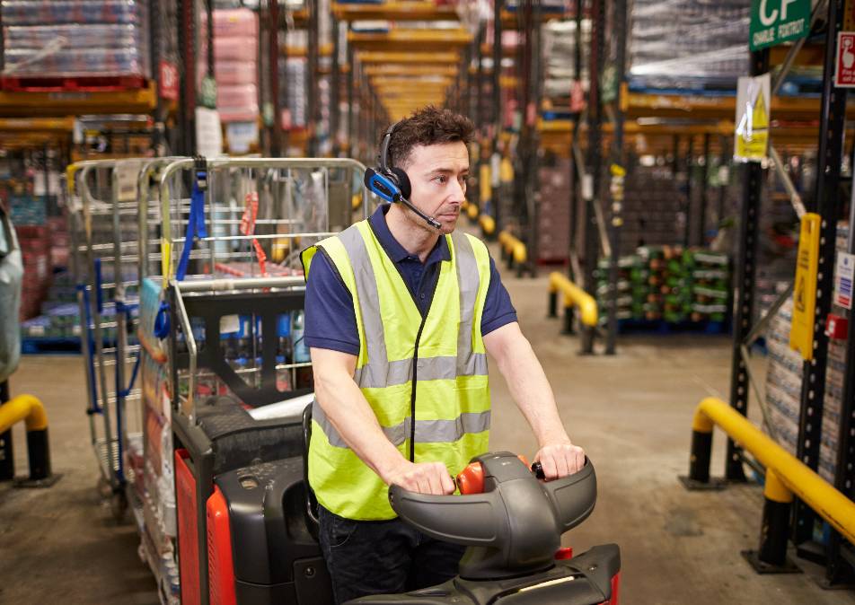 Electric Towing tractor in a warehouse