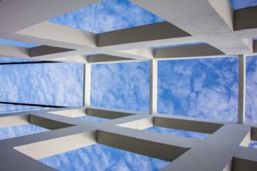 clouds through a window