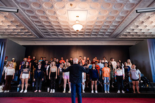 Choir Students Performing in Clemmons Building