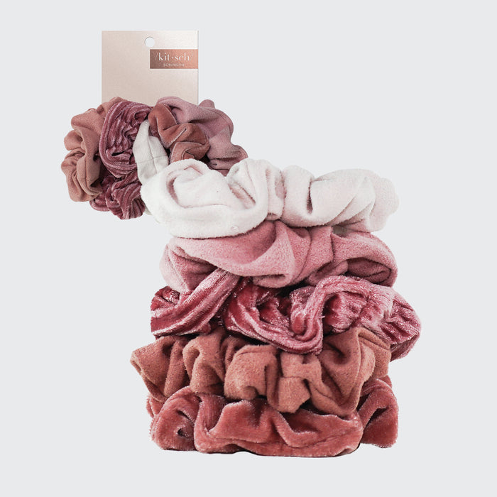 Fluwelen Scrunchies - Blush/Mauve