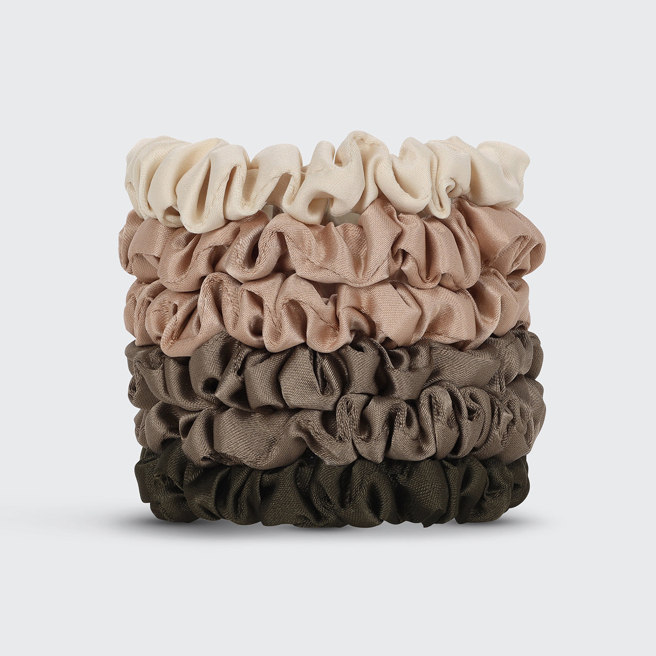 Ultra Petite Satin Scrunchies 6pc - Eucalipto