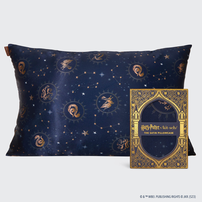 Harry Potter x Kitsch Funda de almohada de satén - Medianoche en Hogwarts