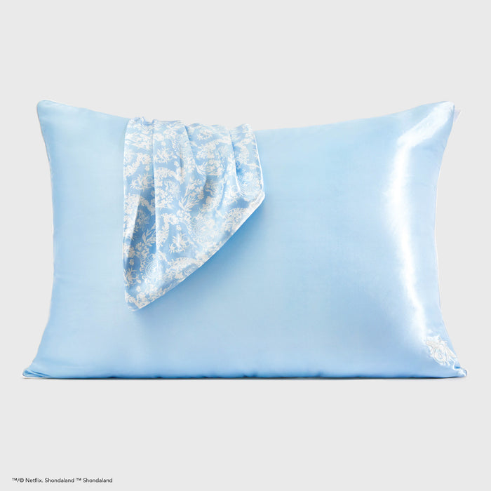 Taie d'oreiller en satin Bridgerton x Kitsch - Toile De Blue