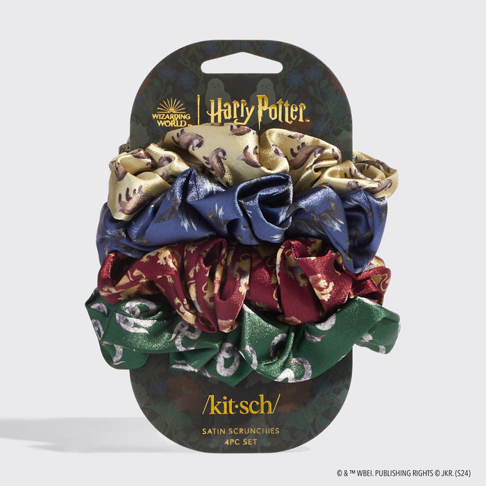 Harry Potter x Kitsch Satin Scrunchies Todas as casas Conjunto de 4 peças