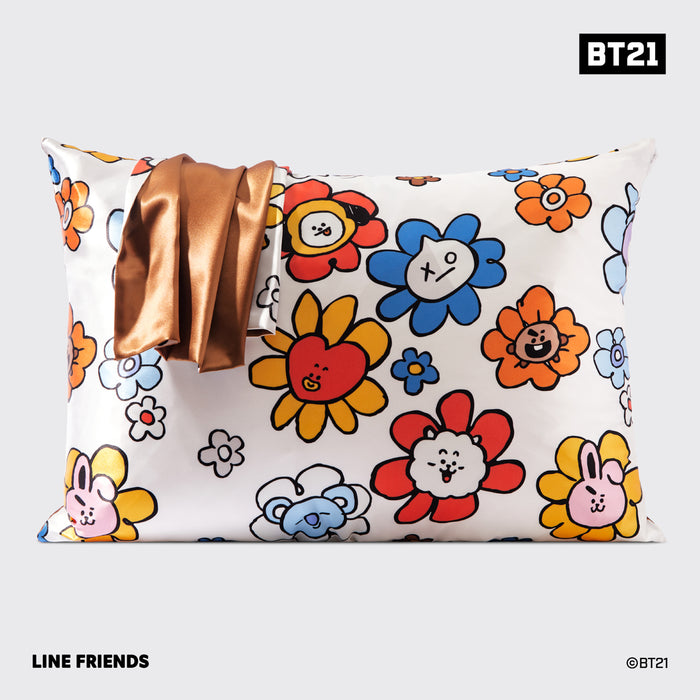 BT21 x Kitsch Saténové povlečení na polštář Standard - Shooky