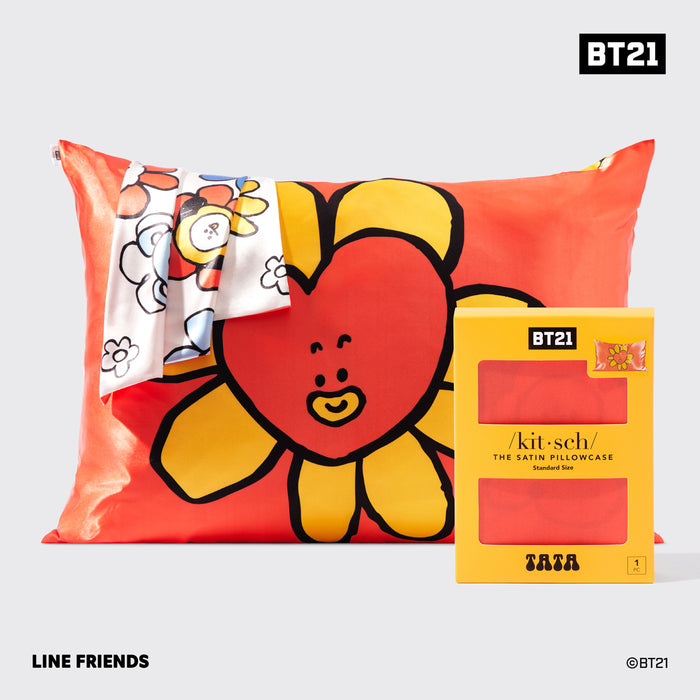 BT21 x Kitsch Saténové povlečení na polštář Standard - Tata