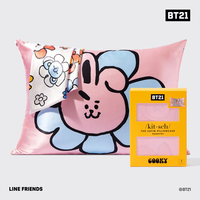 BT21 rencontre Kitsch Taie d'oreiller en satin - COOKY